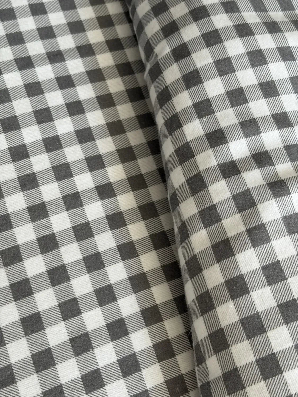 Gray Plaid Cotton Flannel Duvet Cover Set — photo 3