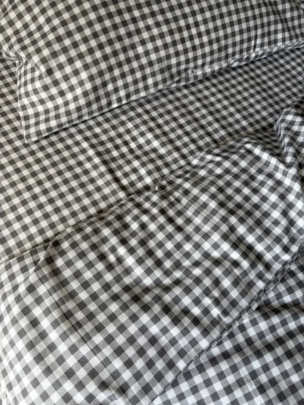 Gray Plaid Cotton Flannel Duvet Cover Set — photo 12