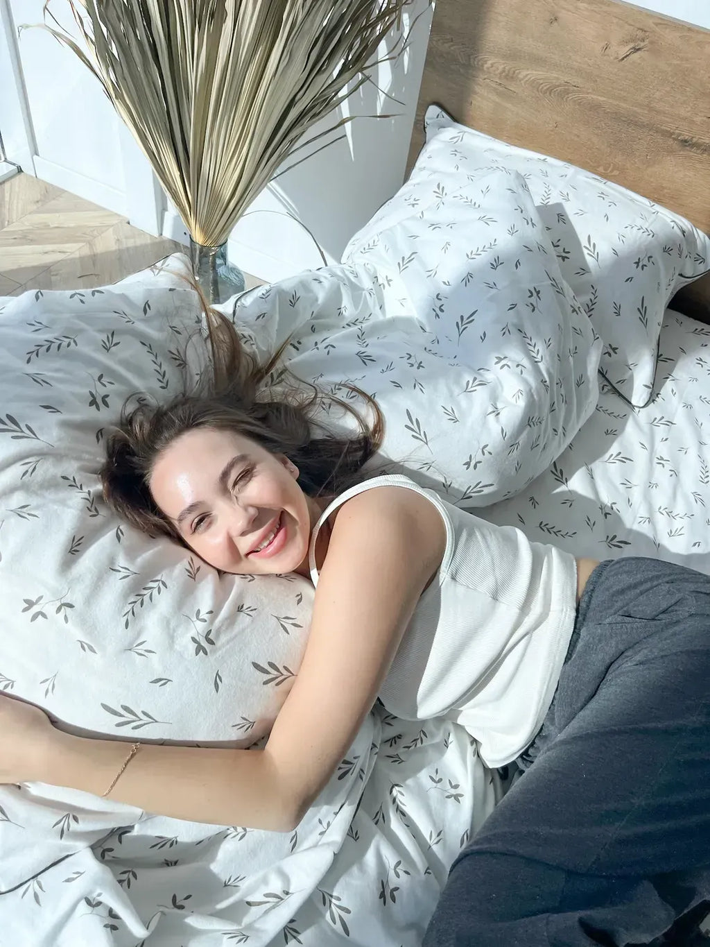 Ivory Olive Branch Cotton Flannel Bedding — photo 10