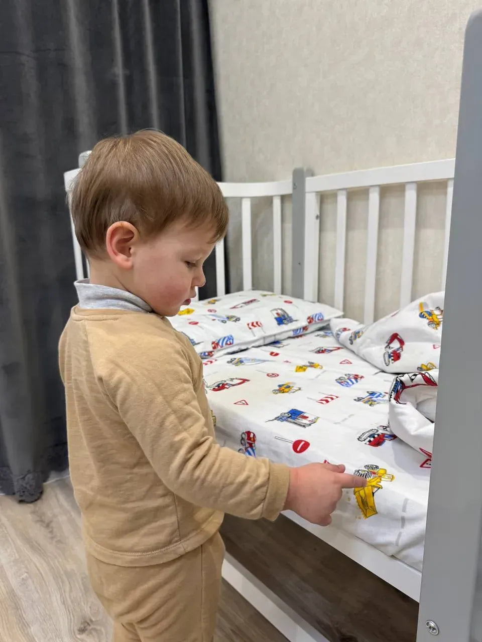 Little Cars Cotton Flannel Duvet Cover Set — photo 4