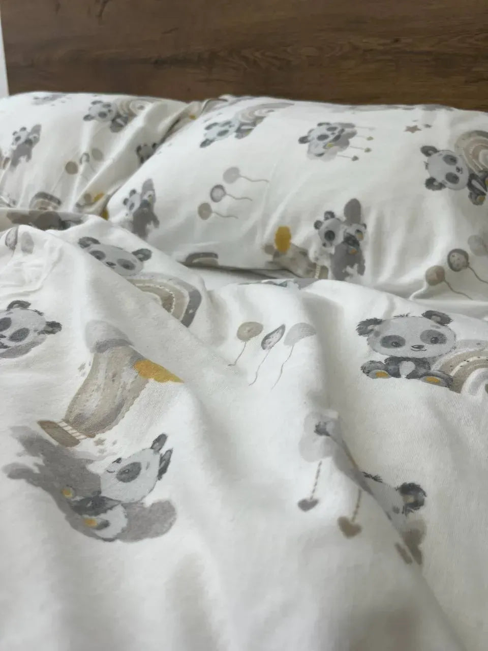 Panda Print Cotton Flannel Duvet Cover Set — photo 9