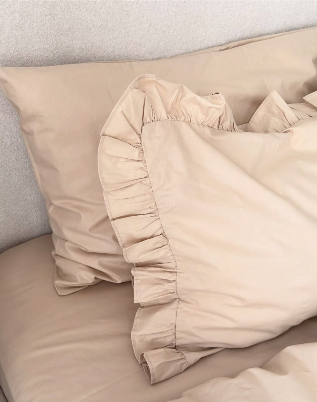 Beige Ruffle Bedding Set