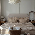 Beige Ruffle Bedding Set