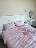 Blush Cotton Stripe Sateen Duvet Cover Set — photo 1