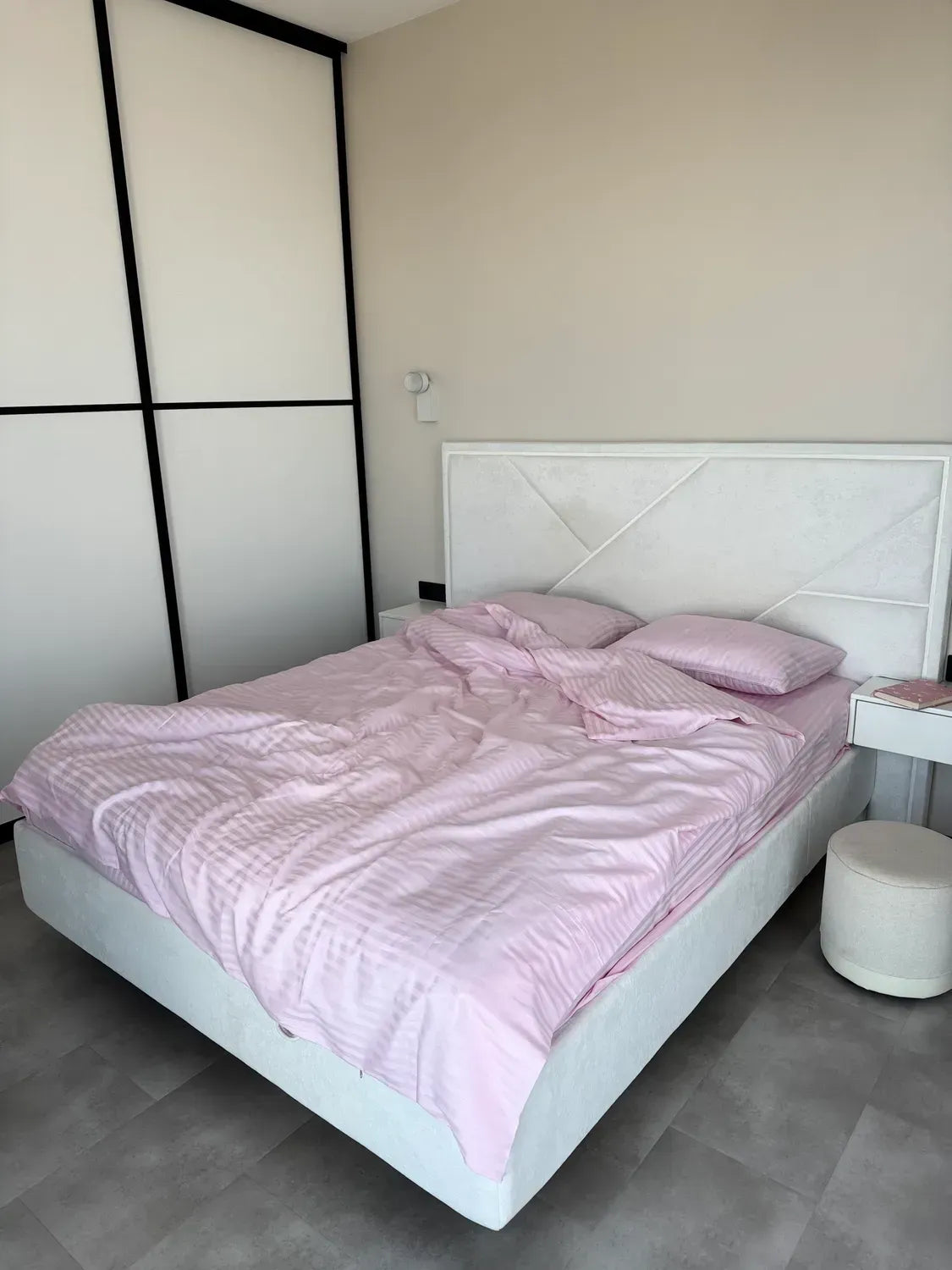 Blush Cotton Stripe Sateen Duvet Cover Set — photo 3